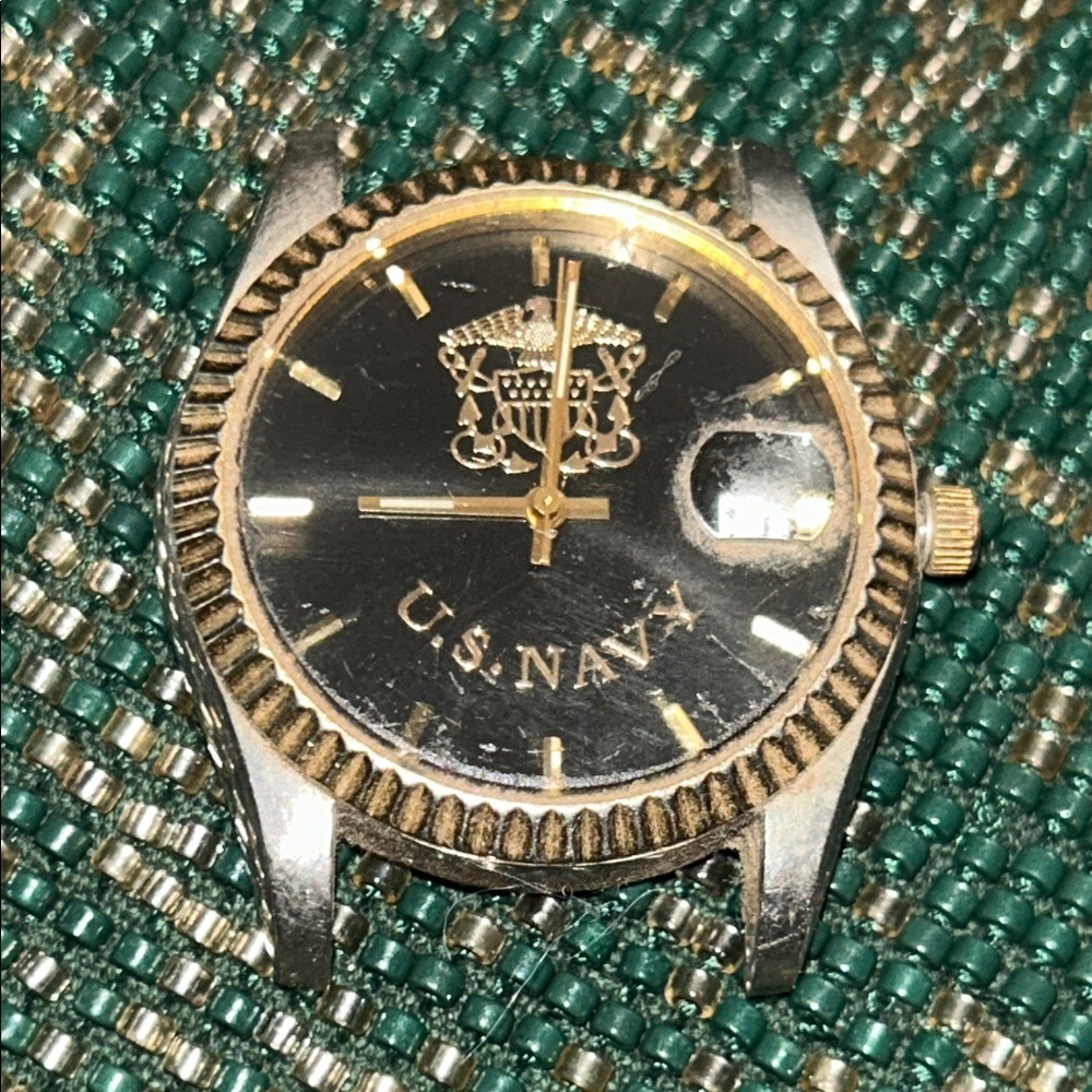 U.S. Navy Black and Gold Men's Watch Face Only